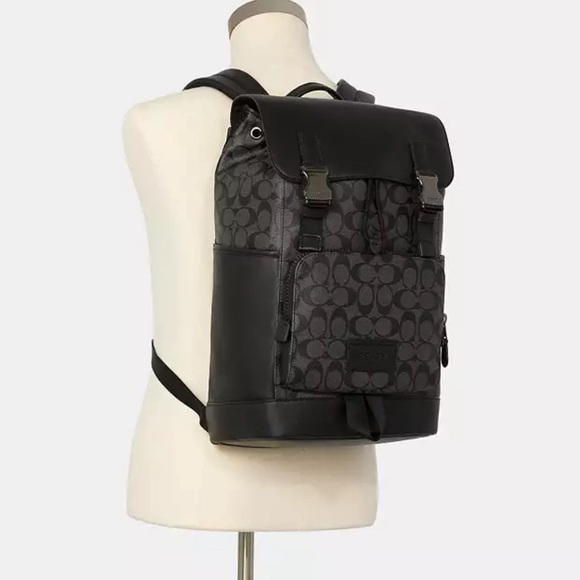 COACH Track Backpack In Signature Canvas - Picture 4 of 4